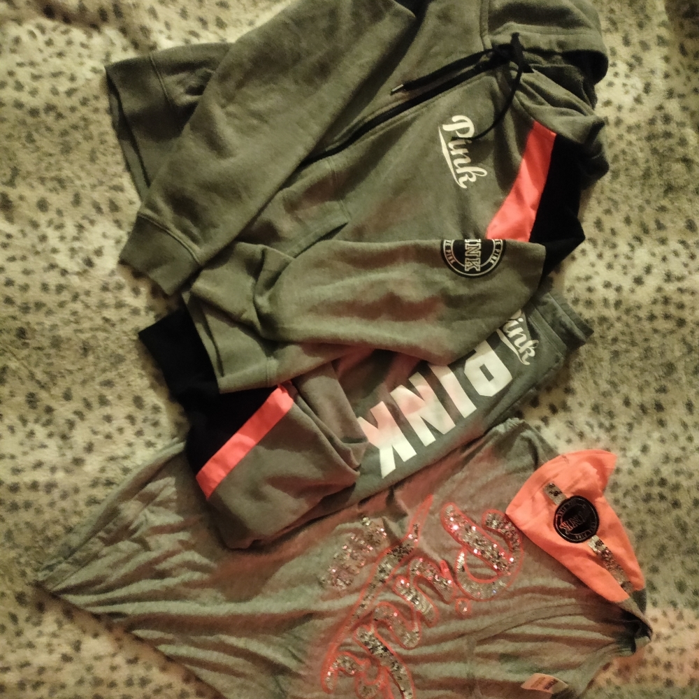 3 piece Victoria secret pink outfit